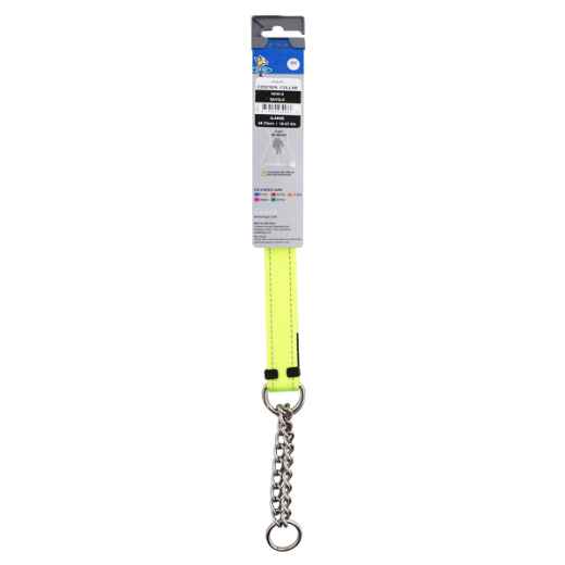 Picture of COLLAR CANINE ROGZ LUMBERJACK OBEDIENCE HALF CHECK Dayglo Yellow - 1in x 18-27.5in