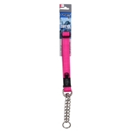 Picture of COLLAR CANINE ROGZ LUMBERJACK OBEDIENCE HALF CHECK Pink - 1in x 18-27.5in