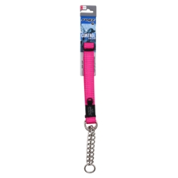 Picture of COLLAR CANINE ROGZ LUMBERJACK OBEDIENCE HALF CHECK Pink - 1in x 18-27.5in