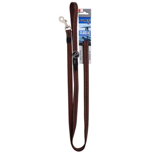 Picture of LEAD CANINE ROGZ UTILITY SNAKE Chocolate - 5/8in x 6ft