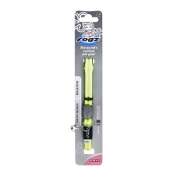 Picture of COLLAR FELINE ROGZ BREAK AWAY ALLEYCAT Adjustable Dayglo Yellow - 8-12in