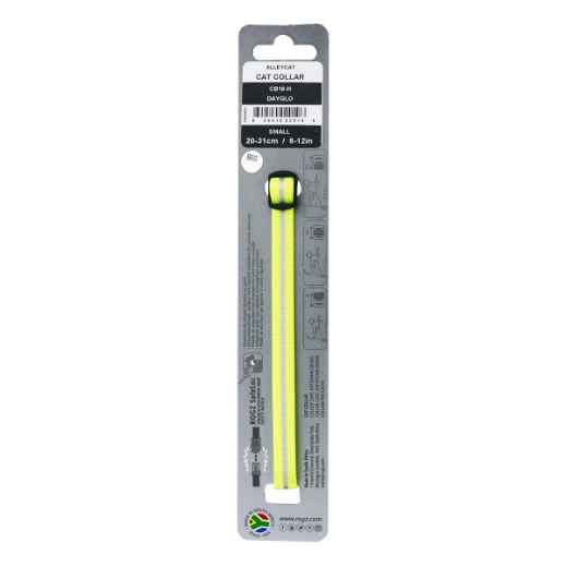 Picture of COLLAR FELINE ROGZ BREAK AWAY ALLEYCAT Adjustable Dayglo Yellow - 8-12in