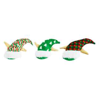 Picture of XMAS HOLIDAY CANINE SPOT HOLIDAY ELF HAT TOY Assorted - 6in 