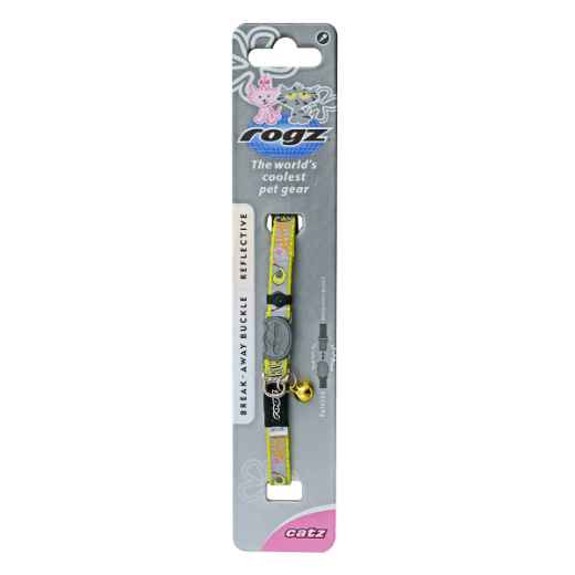 Picture of COLLAR FELINE ROGZ BREAK AWAY REFLECTOCAT Adjustable Dayglo Bird - 1/4in x 6-9in