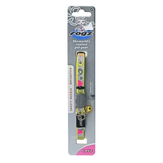 Picture of COLLAR FELINE ROGZ BREAK AWAY REFLECTOCAT Adjustable Dayglo Bird - 3/8in x 8-12in