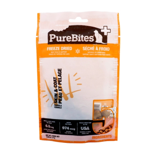 Picture of PUREBITES PLUS FELINE Freeze Dried Skin & Coat - 1.09oz/31g