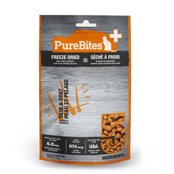 Picture of PUREBITES PLUS FELINE Freeze Dried Skin & Coat - 1.09oz/31g