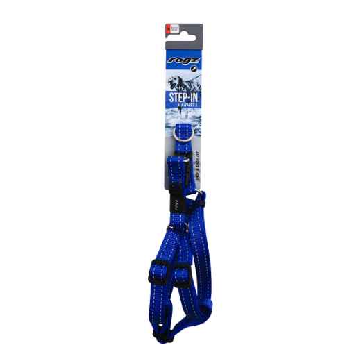 Picture of HARNESS CANINE ROGZ UTILITY STEP IN HARNESS Snake Drk Blue - Medium