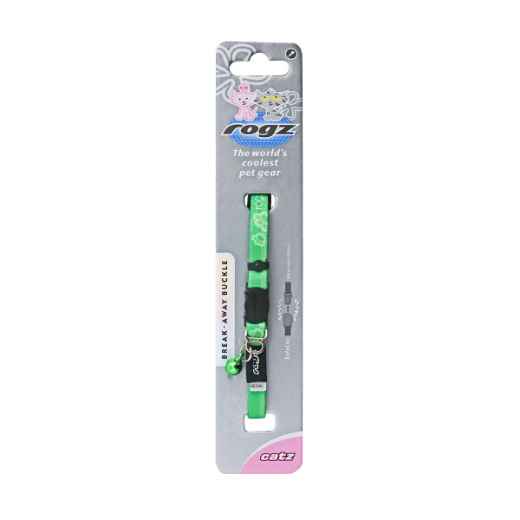 Picture of COLLAR FELINE ROGZ BREAK AWAY KIDDYCAT Adjustable Lime - 1/4in x 6-9in