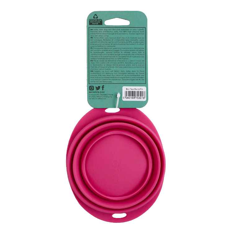 Picture of BOWL SILICONE TRAVEL BOWL Pink - 0.75 liters