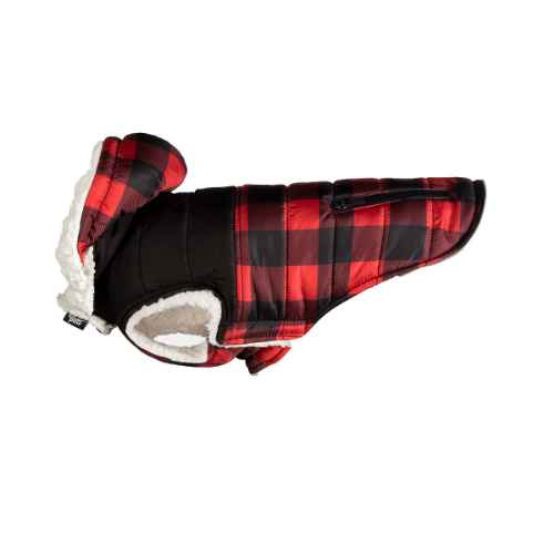 Picture of COAT CANINE MARLEY WINTER JACKET Red/Black Plaid - Small