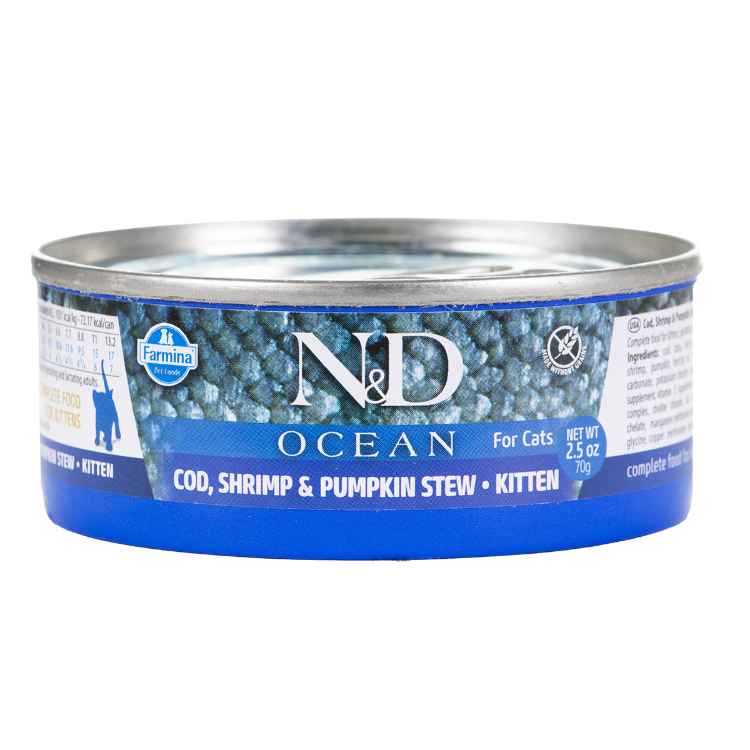 Picture of FELINE FARMINA N&D KITTEN Cod,Shrimp&Pumpkin Stew - 24 x 2.5oz/70g cans