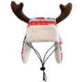 Picture of XMAS HOLIDAY CANINE Ugly Sweater Trapper Hat with ANTLERS - X Large 