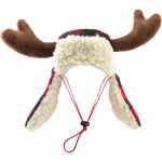 Picture of XMAS HOLIDAY CANINE Ugly Sweater Trapper Hat with ANTLERS - X Large 