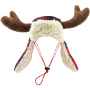 Picture of XMAS HOLIDAY CANINE Ugly Sweater Trapper Hat with ANTLERS - X Large 