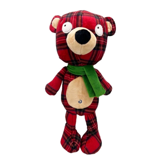 Picture of XMAS HOLIDAY CANINE LULUBELLES POWER PLUSH Plaidington Bear - Small 