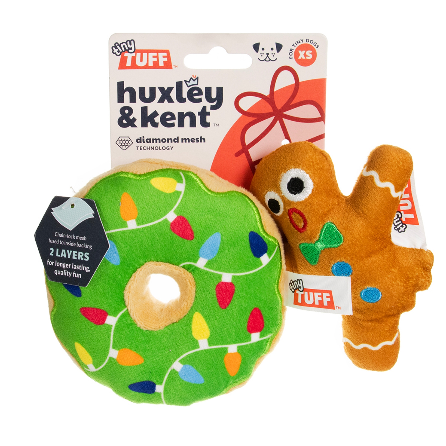 Picture of XMAS HOLIDAY CANINE HUXLEY & KENT Tiny Tuffs Dunk & Crunch - 2/pk 