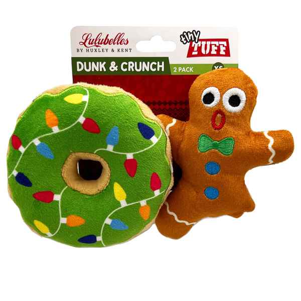 Picture of XMAS HOLIDAY CANINE LULUBELLES Tiny Tuffs Dunk & Crunch - 2/pk 