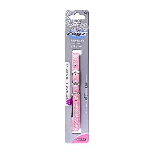 Picture of COLLAR FELINE ROGZ SAFETY PIN BUCKLE SPARKLECAT Adjustable Pink - 1/4in x 10-12in