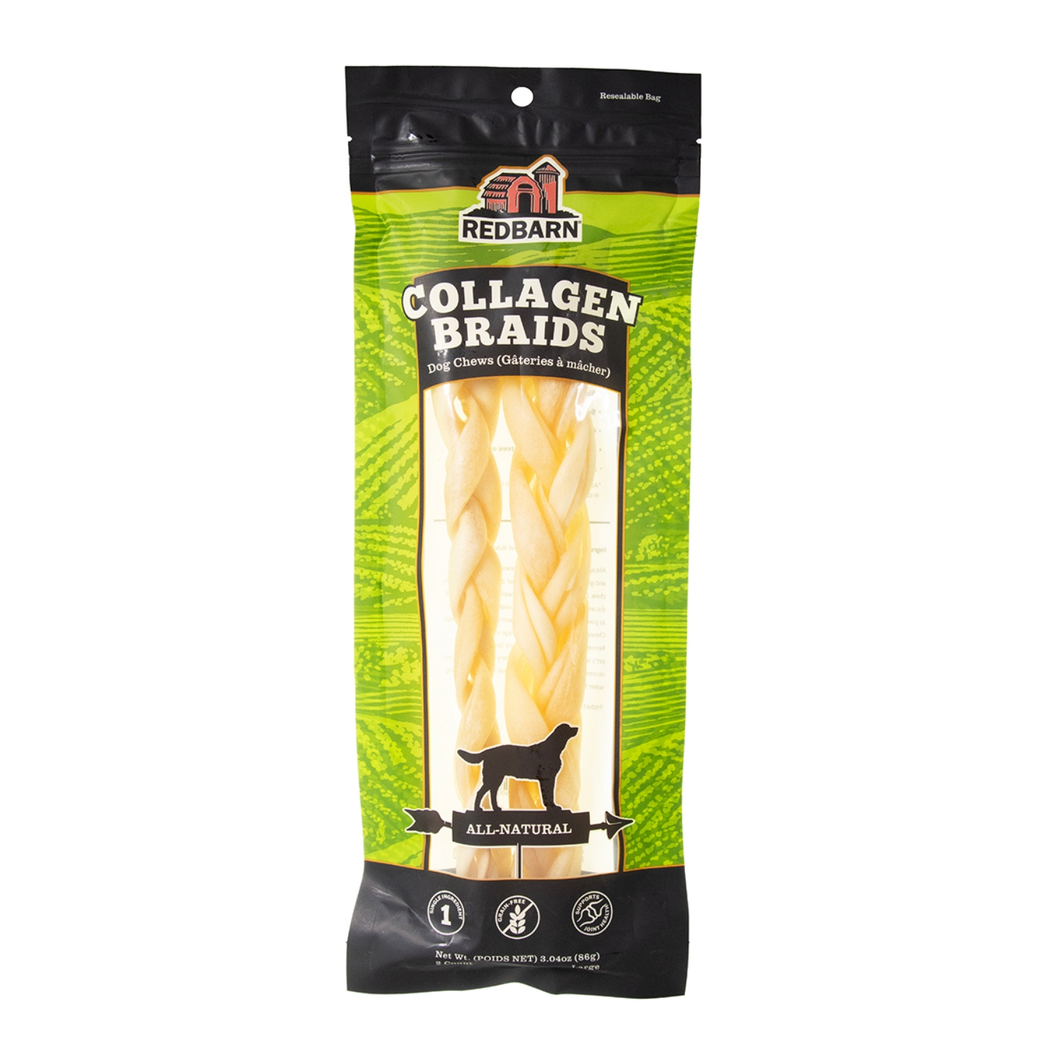 Picture of TREAT CANINE REDBARN COLLAGEN BRAID Large - 2/pk