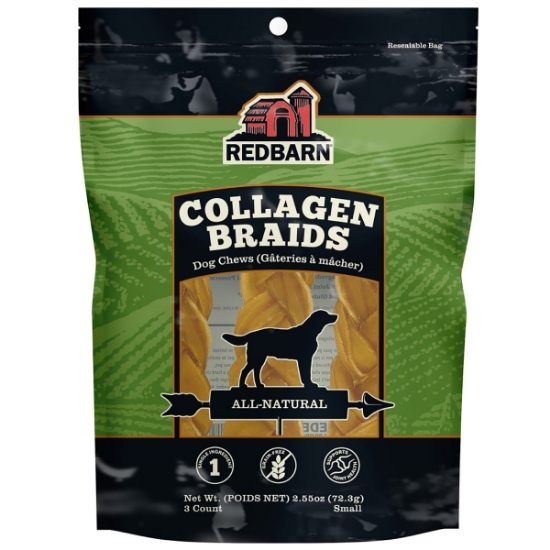 Picture of TREAT CANINE REDBARN COLLAGEN BRAID Small - 3/pk