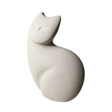 Picture of CREMATION URN Curvy Cat - White