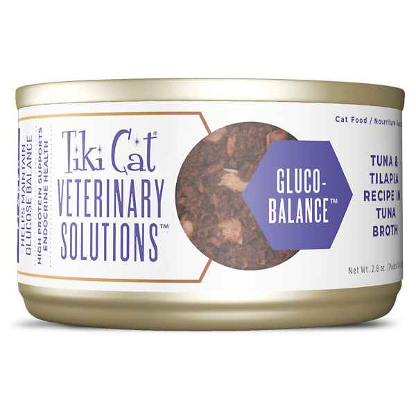 Picture of FELINE TIKI CAT VET-SOLUTIONS GLUCO-BALANCE Flaked Tuna & Tilapia - 18 x 2.8oz cans