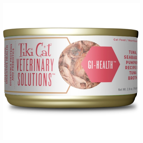 Picture of FELINE TIKI CAT VET-SOLUTIONS GI HEALTH Flaked Tuna, Seabass & Pumpkin - 18 x 2.8oz cans