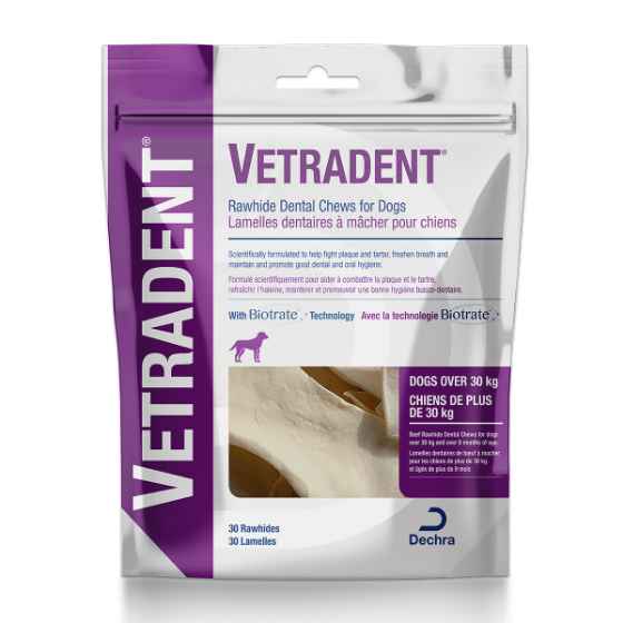Picture of VETRADENT RAWHIDE DENTAL CHEWS XLARGE over 30kg - 30s