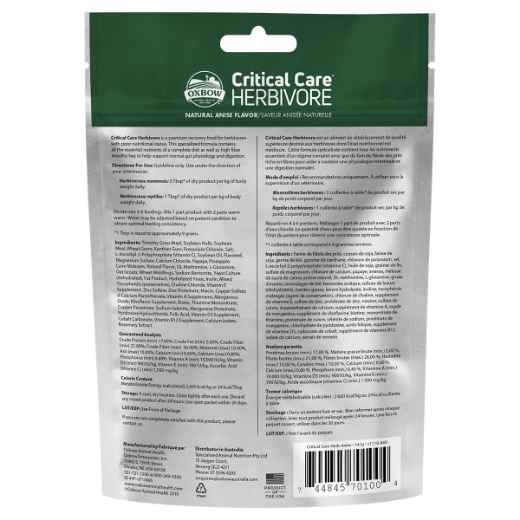 Picture of OXBOW CRITICAL CARE HERBIVORE Anise Flavour - 4.97oz/141g