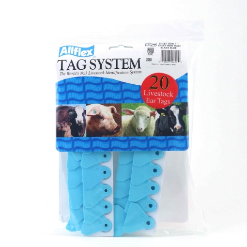 Picture of ALLFLEX TAG SHEEP MINI BLANK Blue - 20/bag