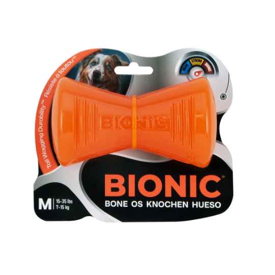 Picture of TOY DOG BIONIC Bone Orange - Medium - 12cm/5in