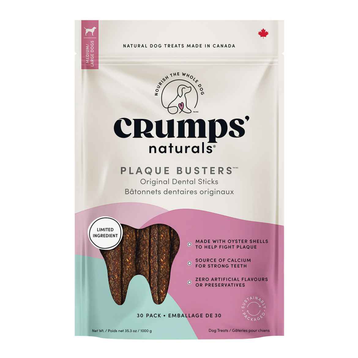 Picture of CRUMPS NATURALS DOG PLAQUE BUSTERS Original 7in  - 30/pk