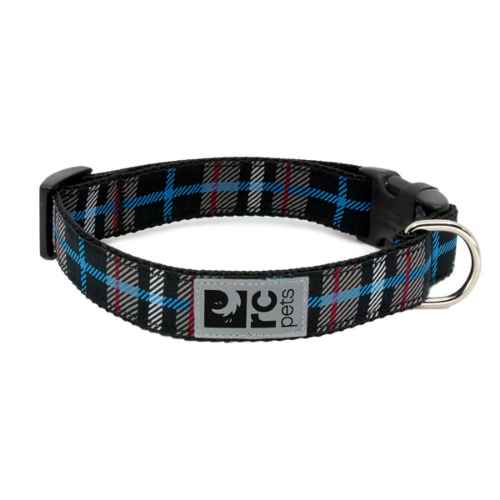 Picture of COLLAR CANINE RC CLIP Adjustable Black Twill Plaid - 1in x 12-20in