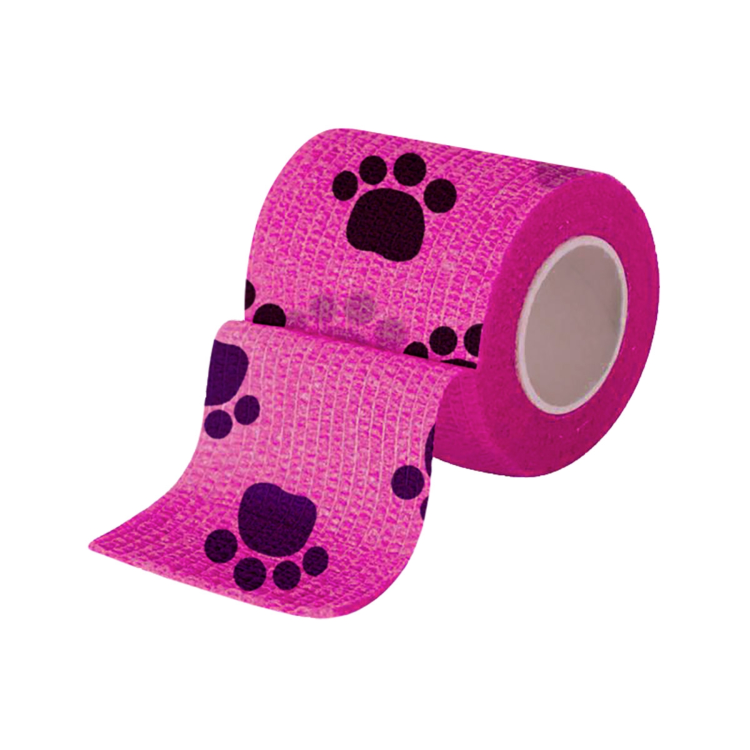 Picture of COHESIVE BANDAGE JorWrap Pink w/ Purple Dog Paw Anti Lick (J1627E) 2in x 5yards - 12/box