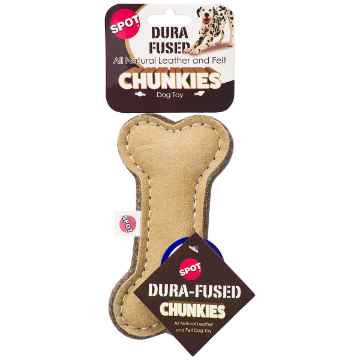 Picture of TOY DOG DURA-FUSED LEATHER CHUNKIES BONE - 6in