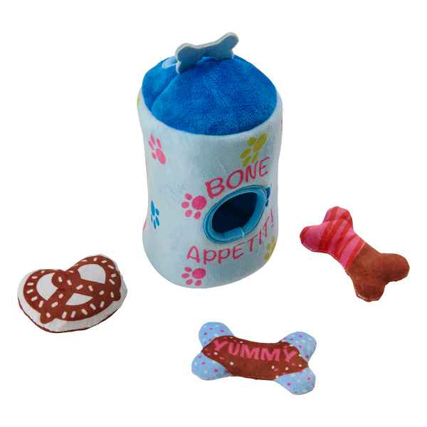Picture of TOY DOG TREAT JAR PLUSH PUZZLE TOY - 8in