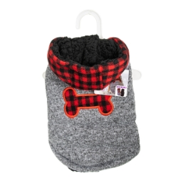 Picture of COAT CANINE BUFFALO PLAID Gray - Small