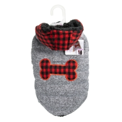 Picture of COAT CANINE BUFFALO PLAID Gray - Medium