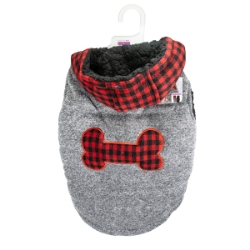 Picture of COAT CANINE BUFFALO PLAID Gray - Large
