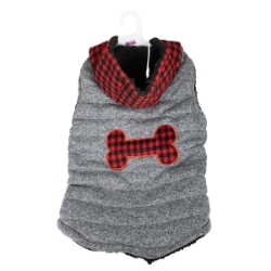 Picture of COAT CANINE BUFFALO PLAID Gray - X Large
