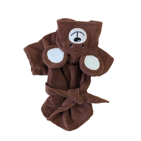 Picture of ROBE CANINE TEDDY BEAR HOODED Brown - Medium