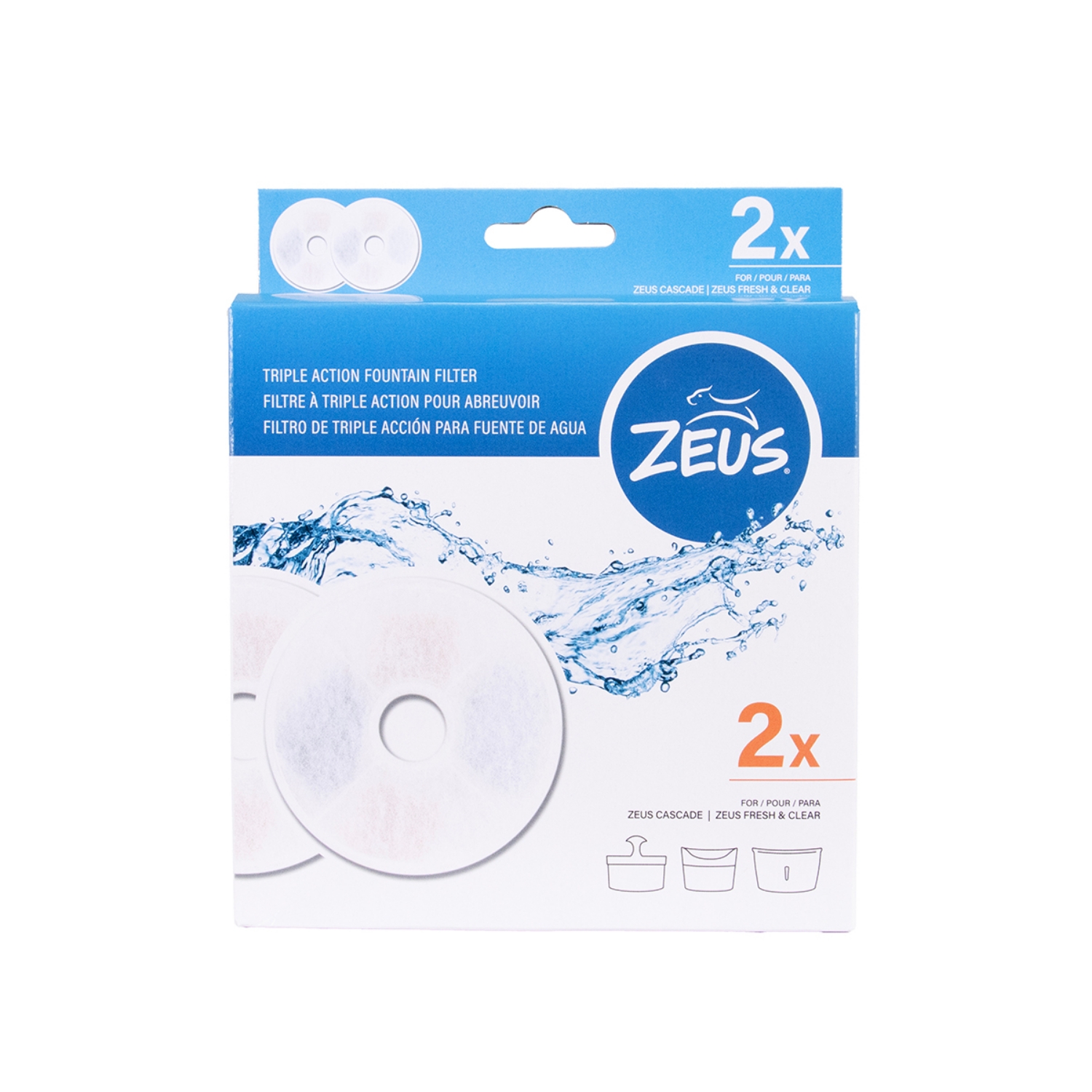 Picture of Zeus Drinking Fountain Replacement Triple Action Filters (91403) - 2/Pk