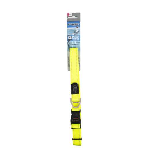 Picture of COLLAR CANINE ROGZ UTILITY LUMBERJACK Dayglo Yellow - 1in x 17-27.5in