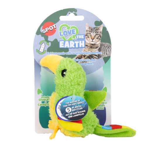 Picture of TOY CAT SPOT LOVE THE EARTH PARROT with CATNIP Assorted