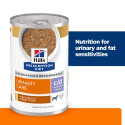 Picture of Hills Prescription Diet C/D Urinary Multicare Low Fat Wet Dog Food Veg & Turkey - 12x12.5oz