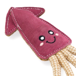 Picture of TOY DOG ZIPPYPAWS ecoZippy Suede and Rope Buddies - Squid
