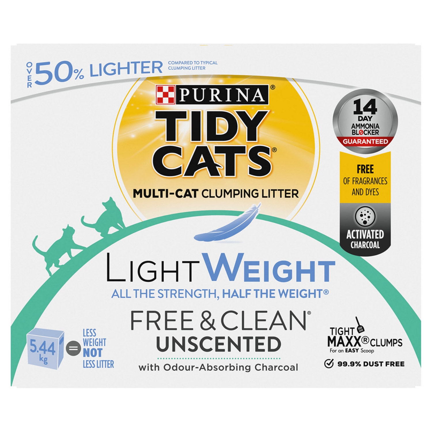 Picture of TIDY CAT LIGHTWEIGHT FREE & CLEAN Unscented Multi-Cat Litter - 5.44kg