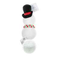 Picture of XMAS HOLIDAY CANINE SILVERPAW PLUSH SNOWMAN with SPIKEY BALL