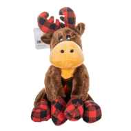 Picture of TOY CANINE SILVER PAW RED PLAID MOOSE - 9in X 6in